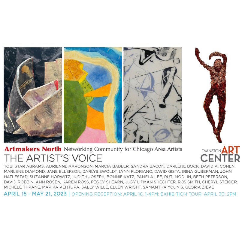 Join us for the opening reception this Sunday 4-16, 1-4 pm at the Evanston Art Center! #contemporaryart #evanstonartcenter #artmakersnorth