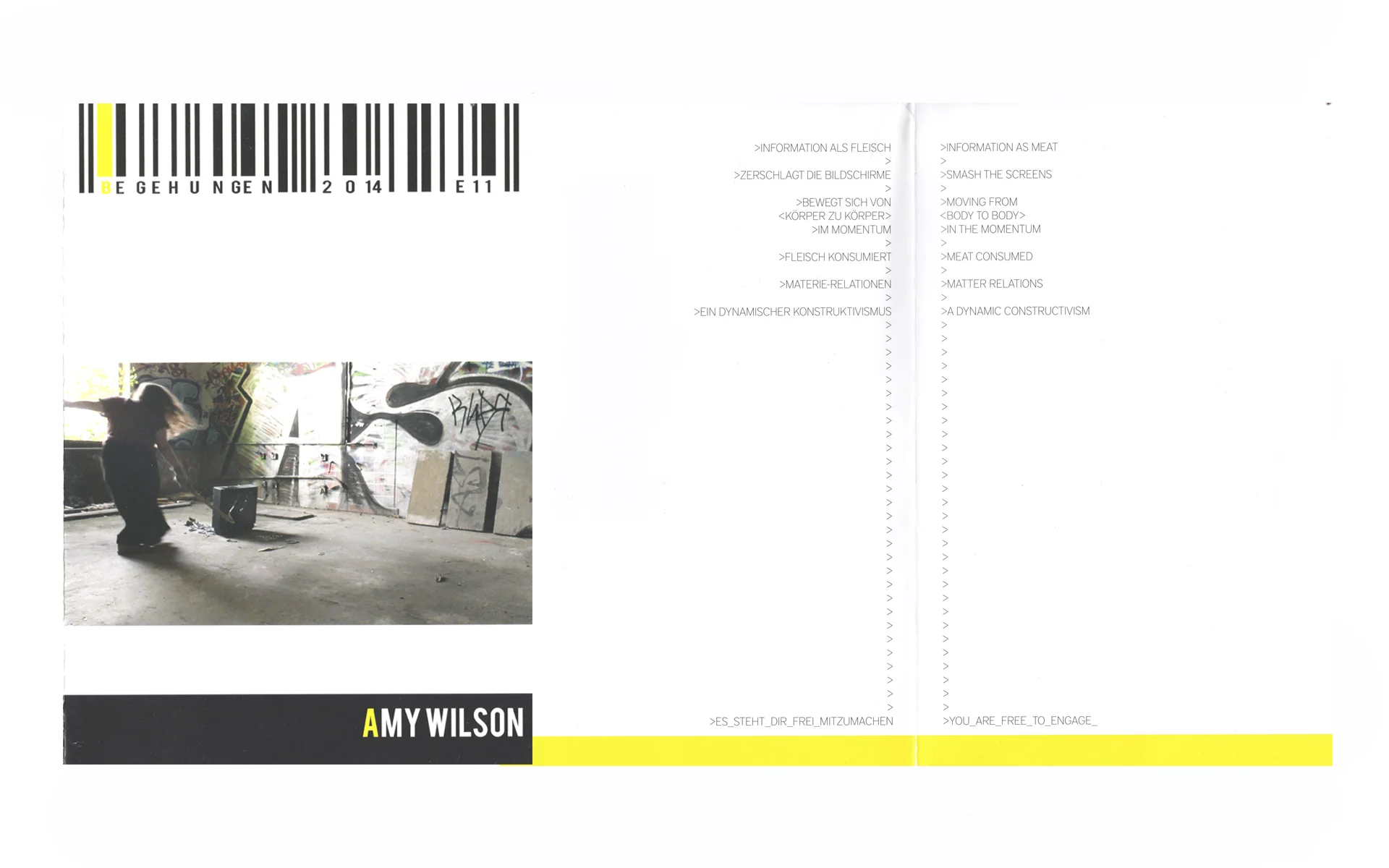 Festival Catalogue and performance poem.