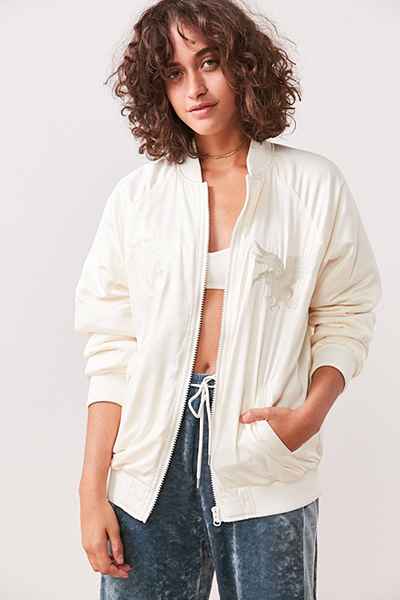 Urban Outfitters White Bomber