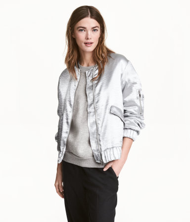 H&M Silver Bomber Jacket