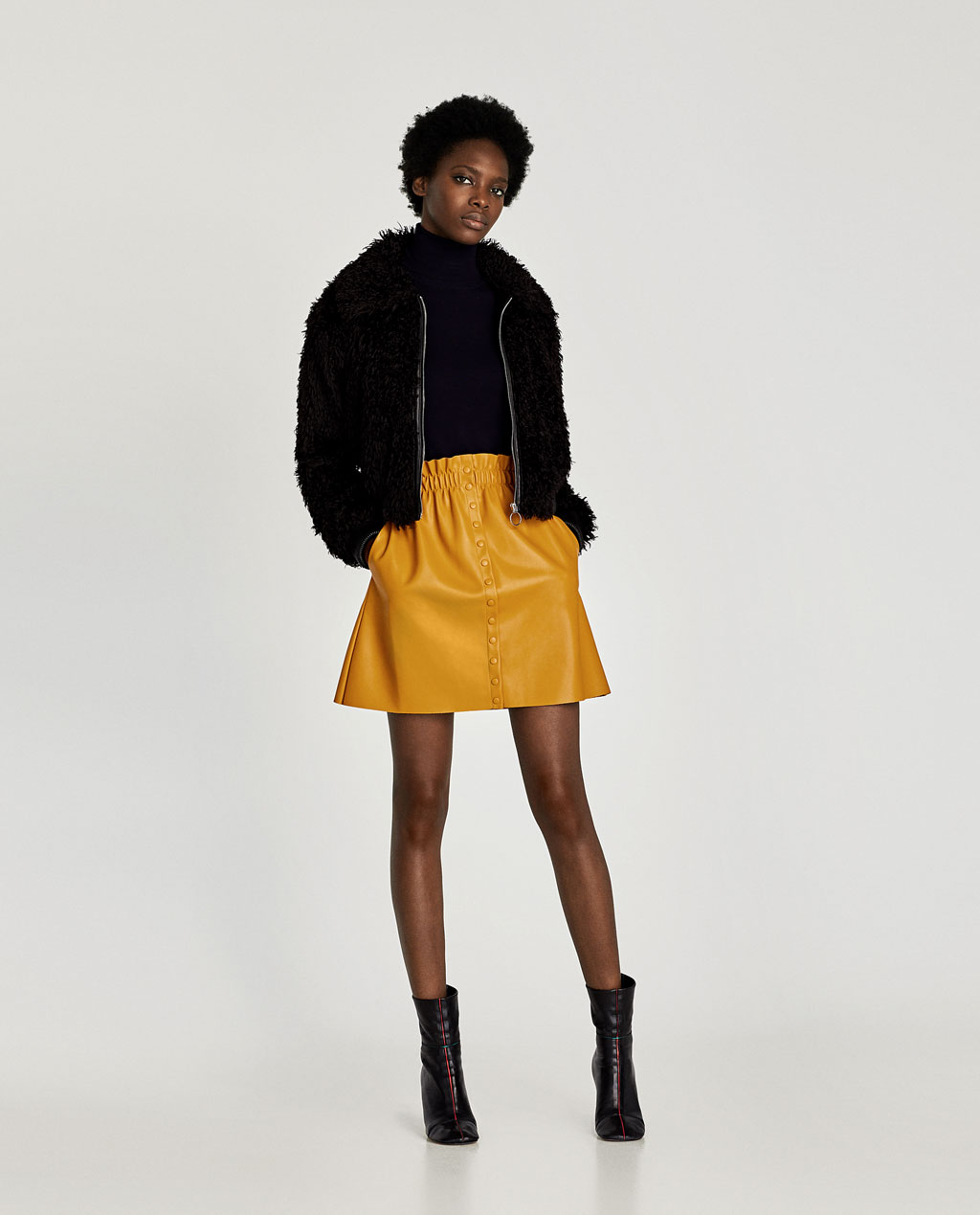 Zara Mustard Yellow Mini Skirt.jpg