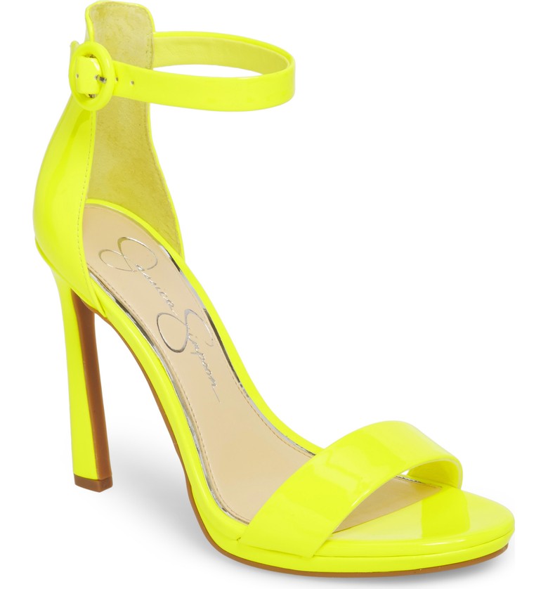 Jessica Simpson Neon Yellow Strappy Sandals.jpg