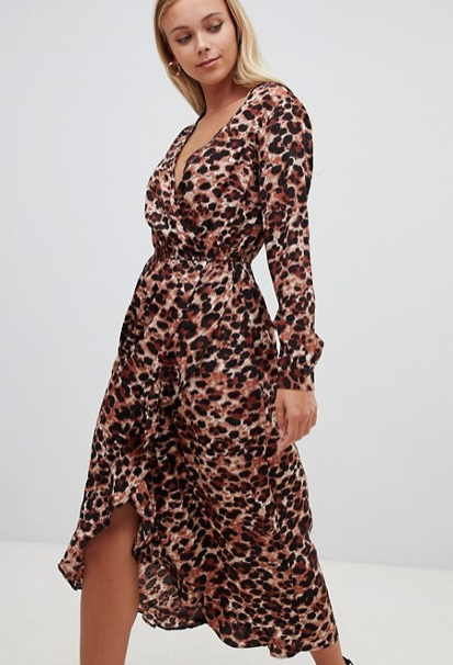 Asos Leopard Wrap Dress