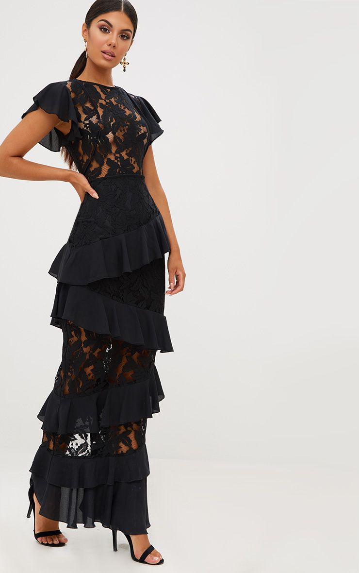 Black Ruffle Detail Maxi Dress.jpg