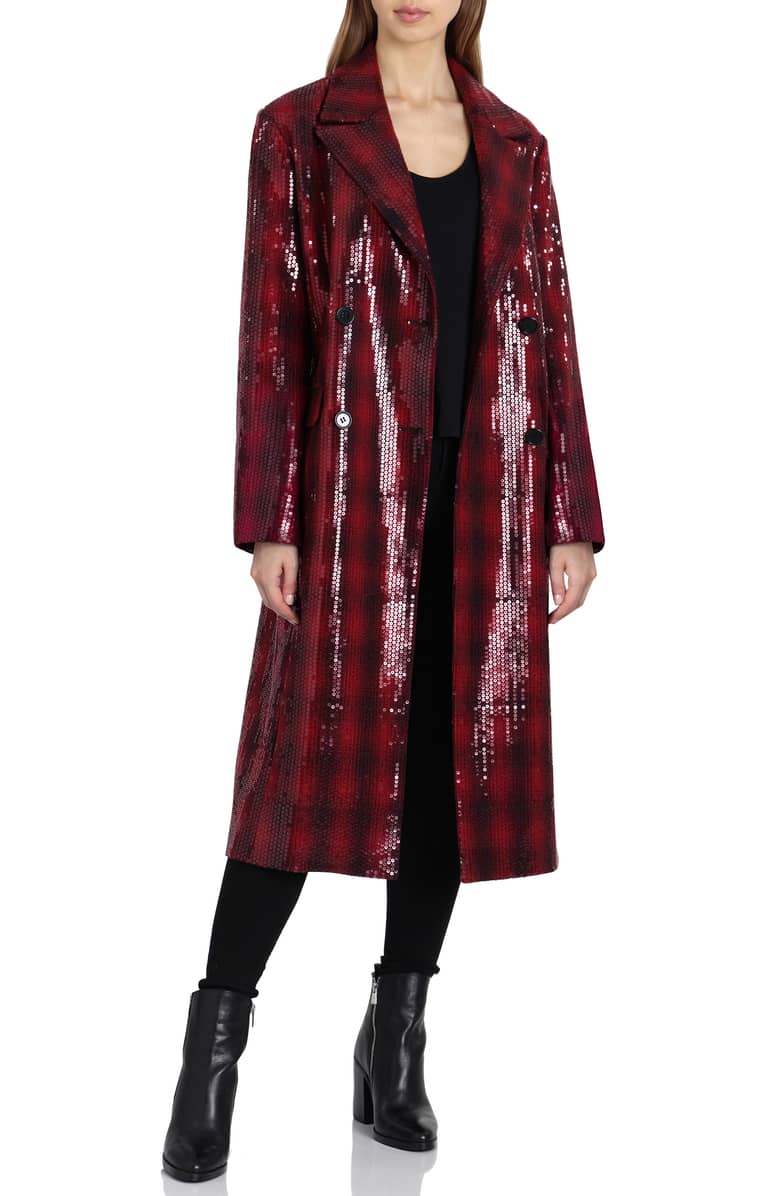 Sequin Plaid Double Breasted Coat.jpeg