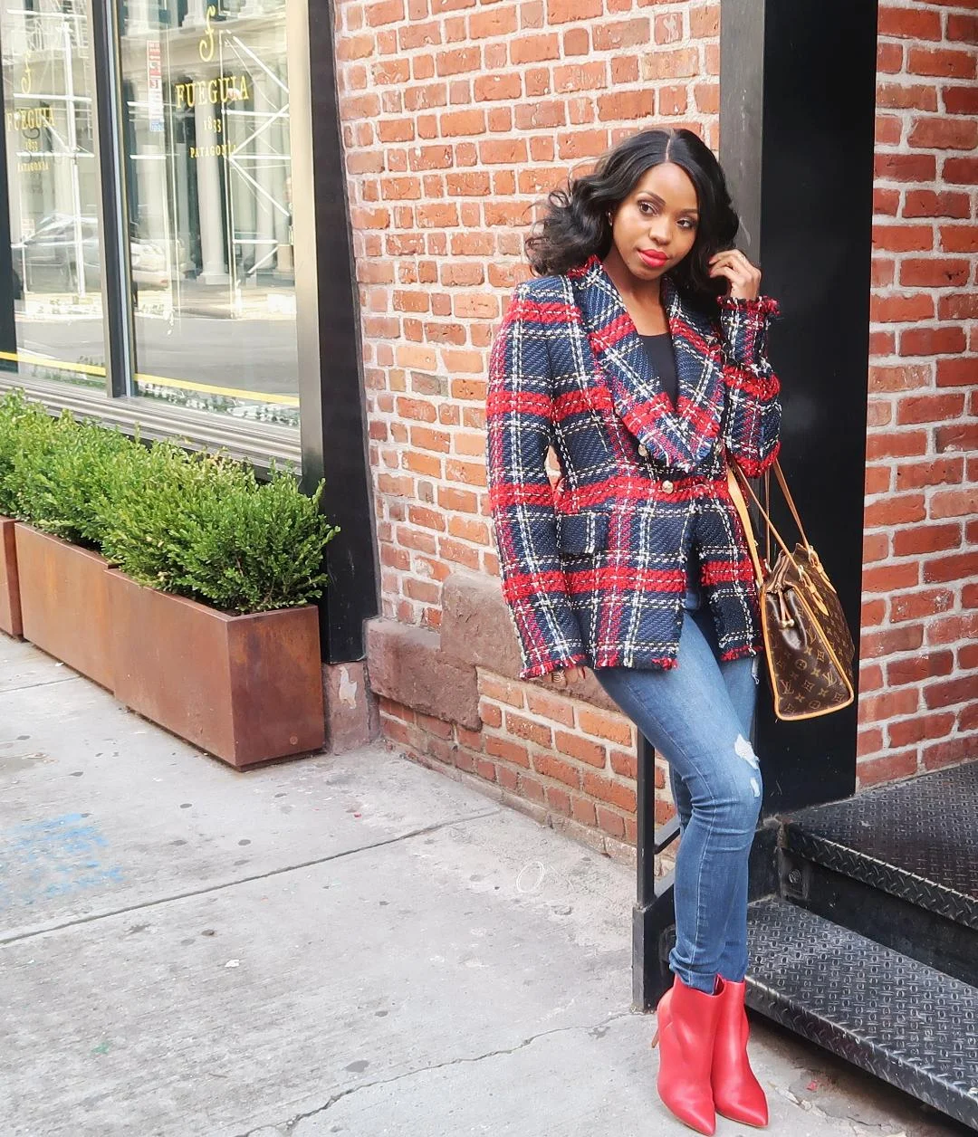 Red Dex Buffalo Plaid Sweater Coat Red Plaid Sweater Coat Dex