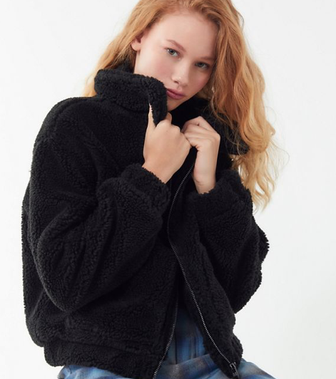 UO CROPPED TEDDY JACKET