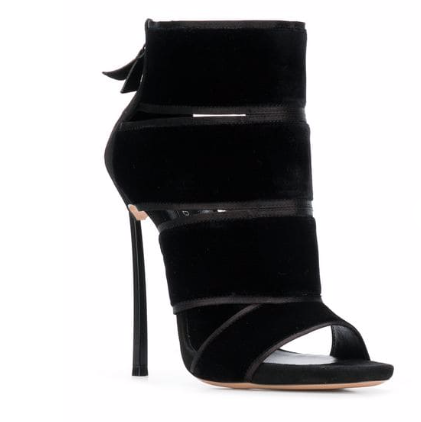 CASADEI BANDAGE STRAP BOOTIES - BLACK