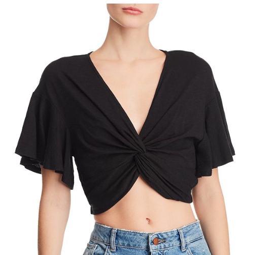 TWIST-FRONT CROPPED TOP