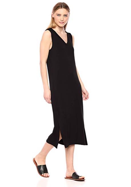 Amazon Brand - Daily Ritual Women's Supersoft Terry Sleeveless V-Neck Midi Dress