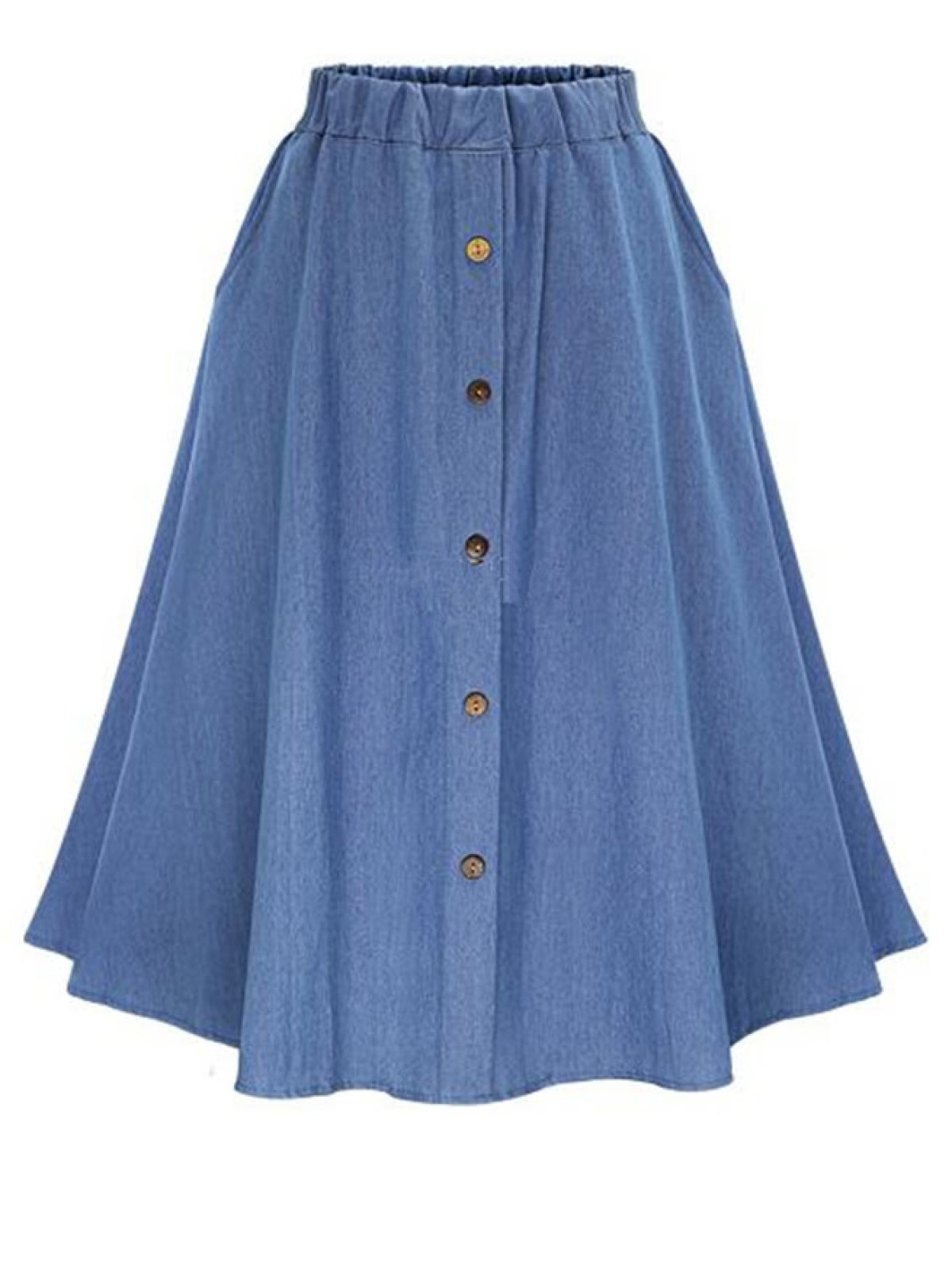 Romwe A Line Button Front Skirt.jpg