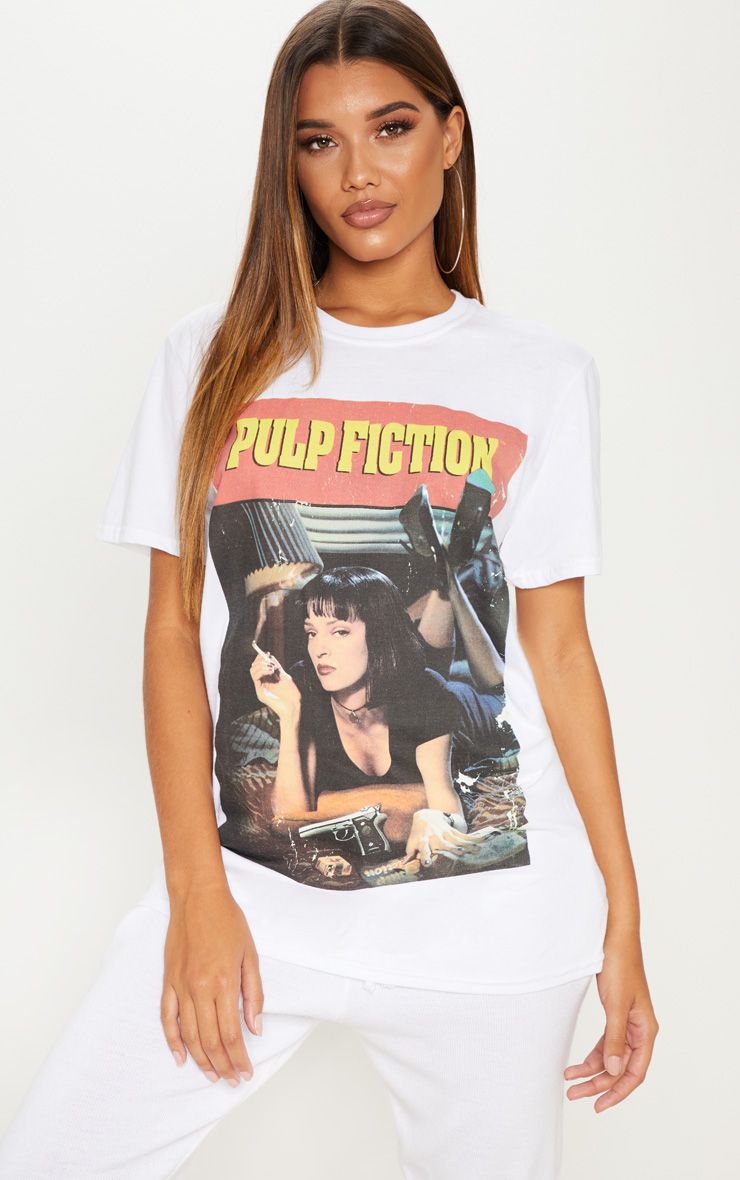 White Pulp Fiction Slogan T-Shirt.jpg