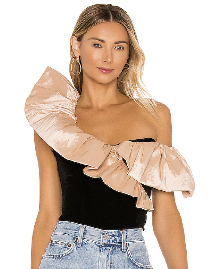 LPA ALEXIS TOP IN BLACK AND NUDE FROM REVOLVE.COM