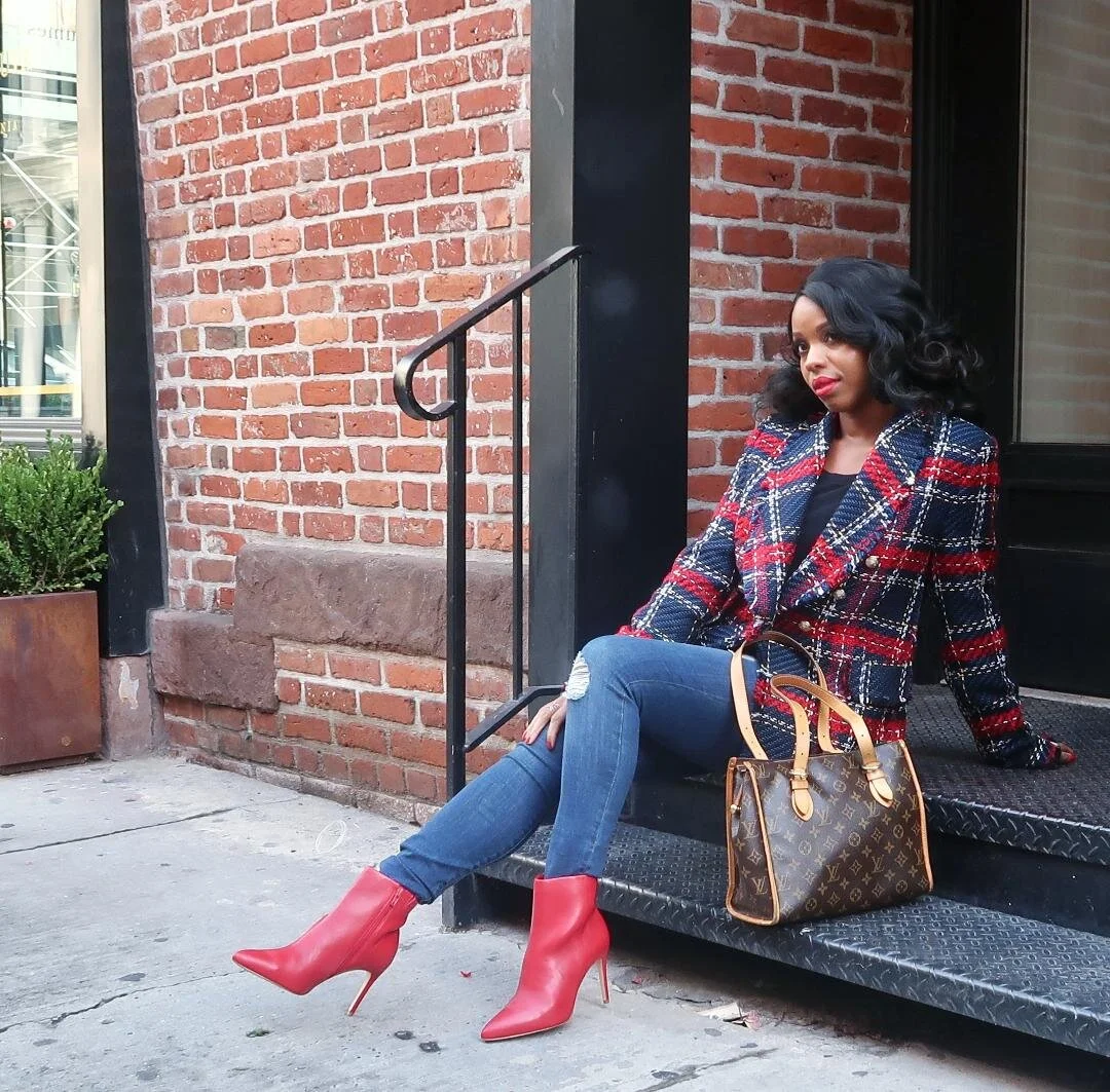 Power Dressing: The Red Plaid Jacket