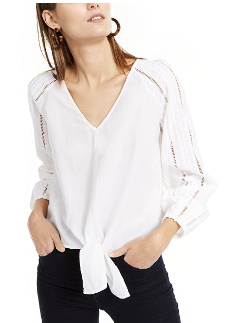 INC International Concepts INC Eyelet Tie-Front Top, Created For Macy's