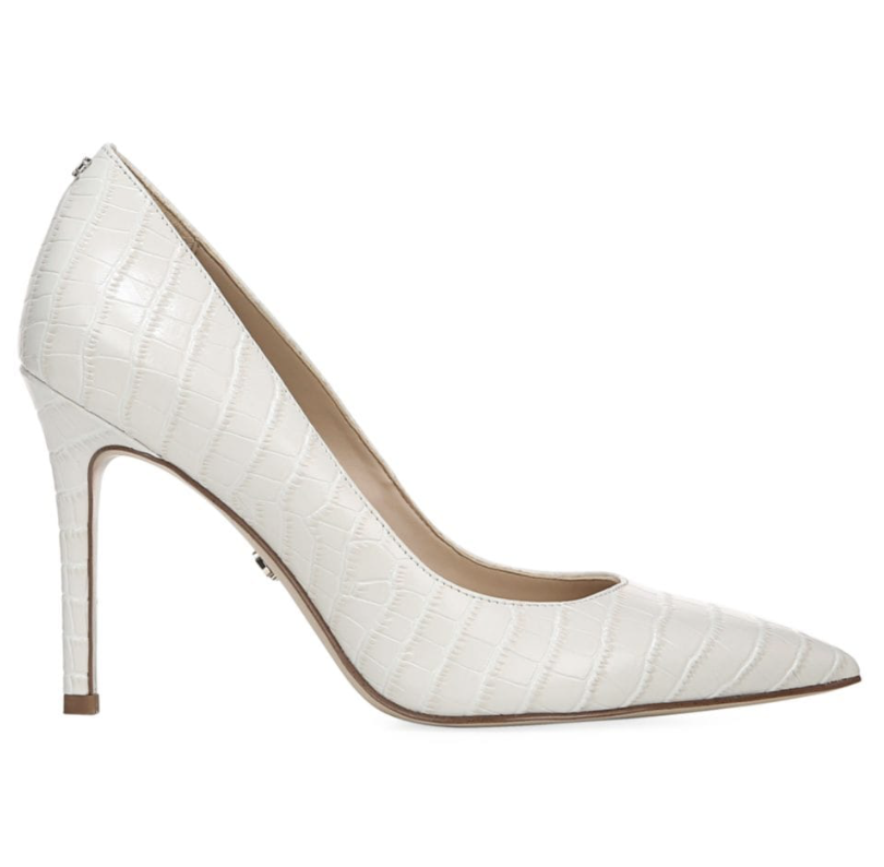  Edelman Trailblazer Hazel Croc-Embossed Leather Pumps