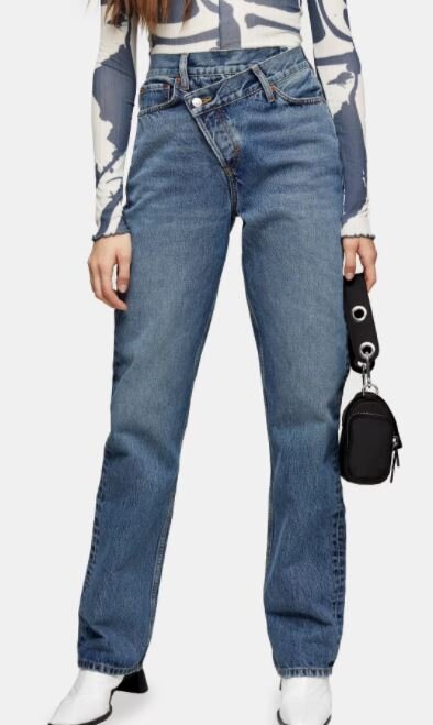 Mid Blue Wrap Over Dad Jeans.JPG
