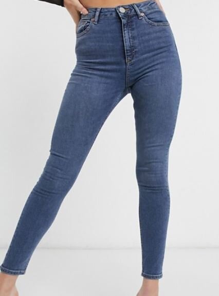 ASOS DESIGN high rise ridley 'skinny' jeans in vintage midwash blue.JPG