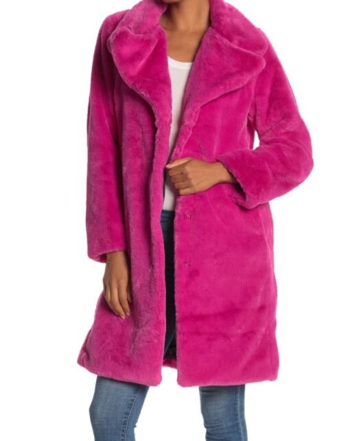 Hot Pink Faux Fur Coat.JPG