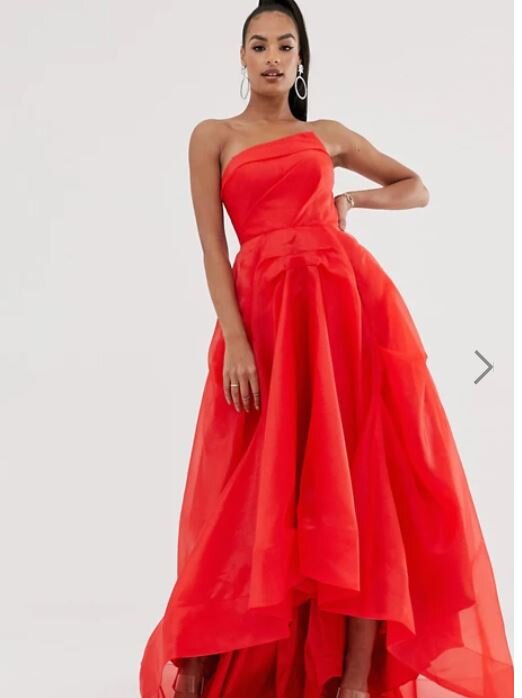 full maxi dress with organza bust detail in red.JPG