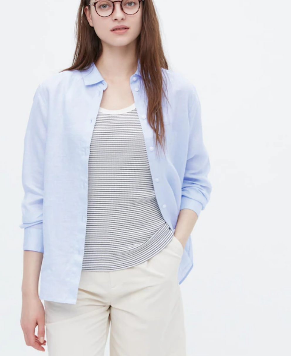 Uniqlo Premium Linen Long-Sleeve Shirt.png