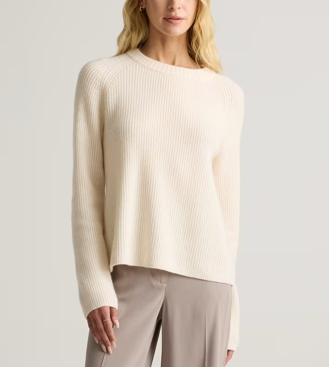 Quince Mongolian Cashmere Fisherman Crewneck Sweater.png