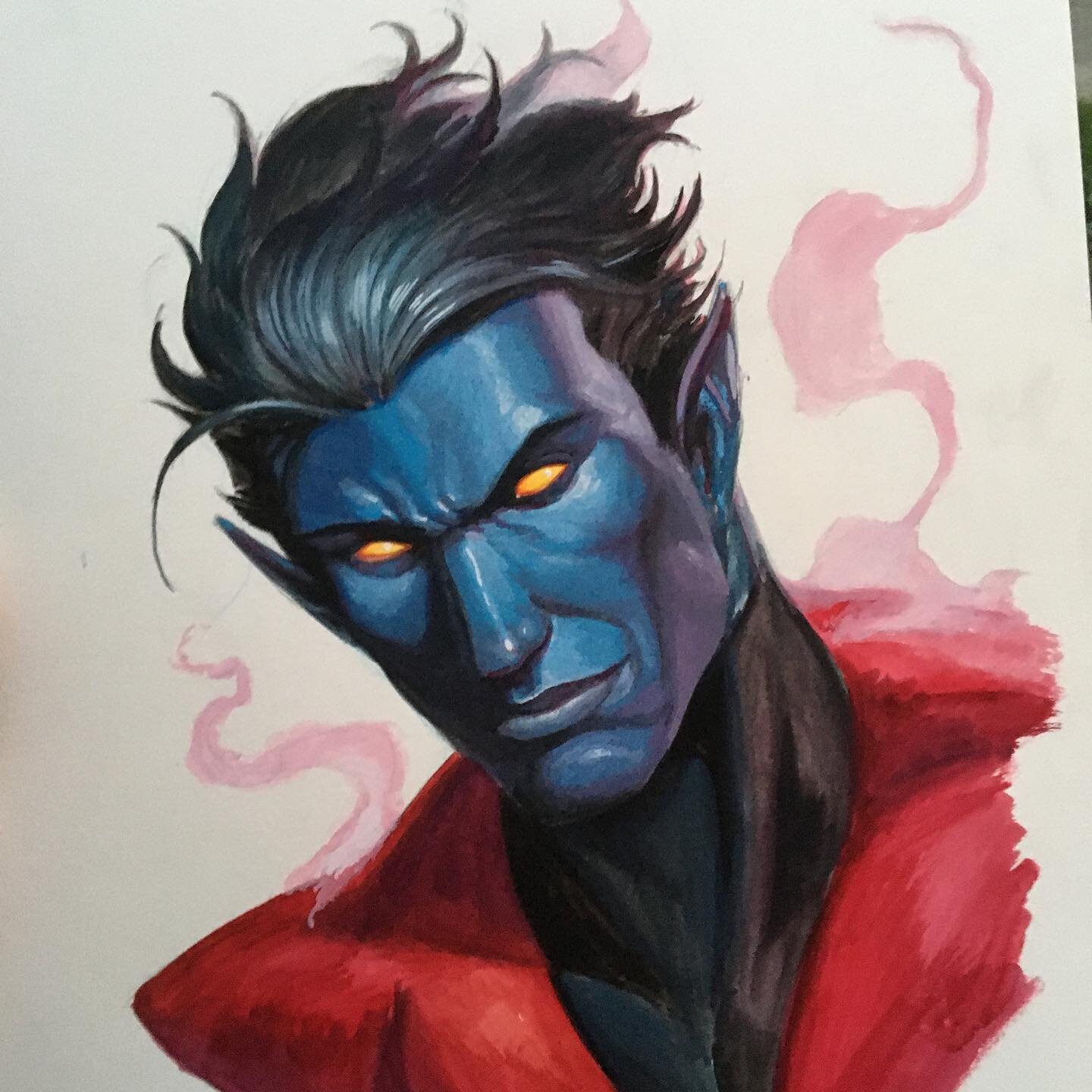 Hey all! Just wanted to share the process for this Nightcrawler painting I did for NYCC&rsquo;s St Jude charity art auction. 11x14, gouache on paper. #xmen #nightcrawler #gouache