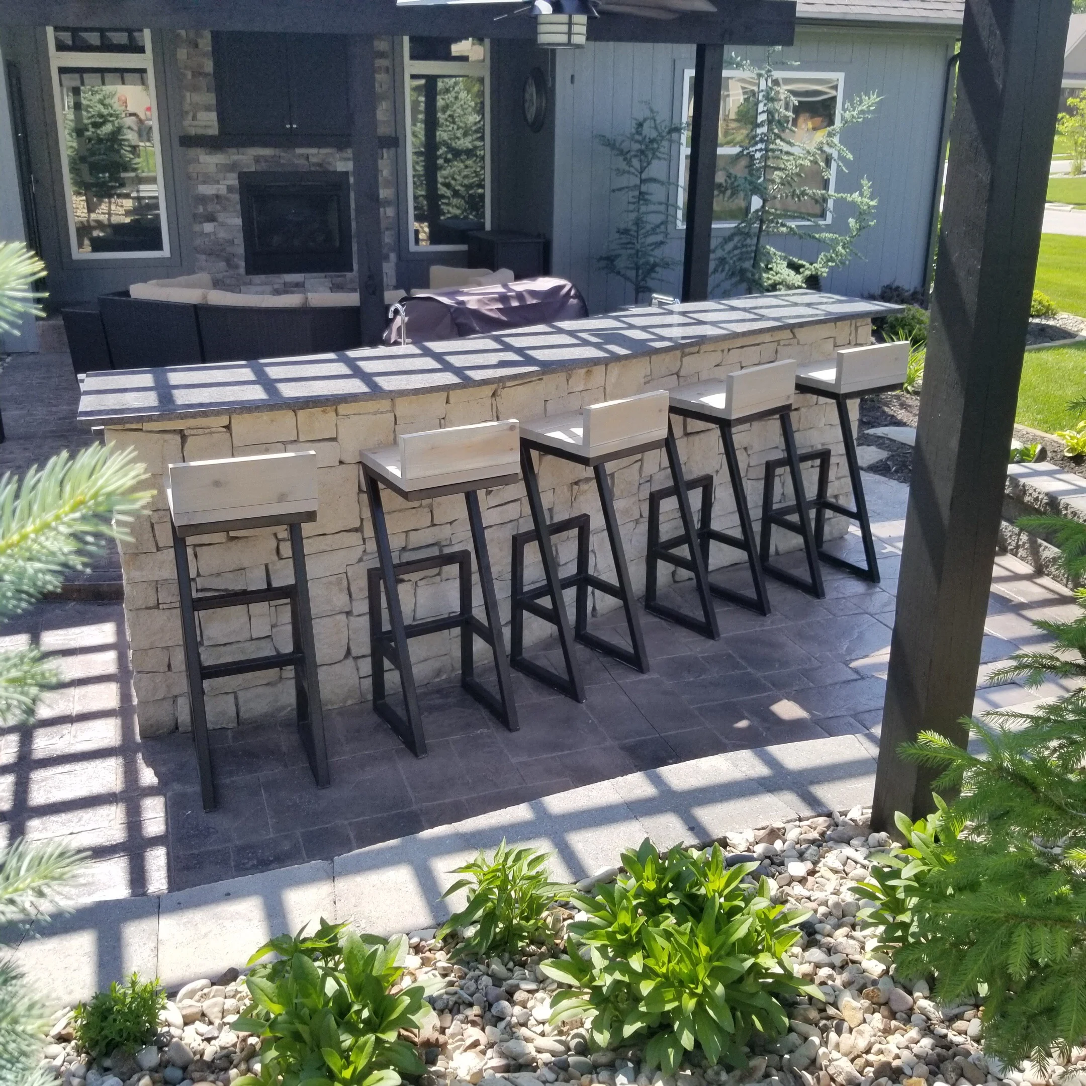 Furniture Design: custom barstools for client