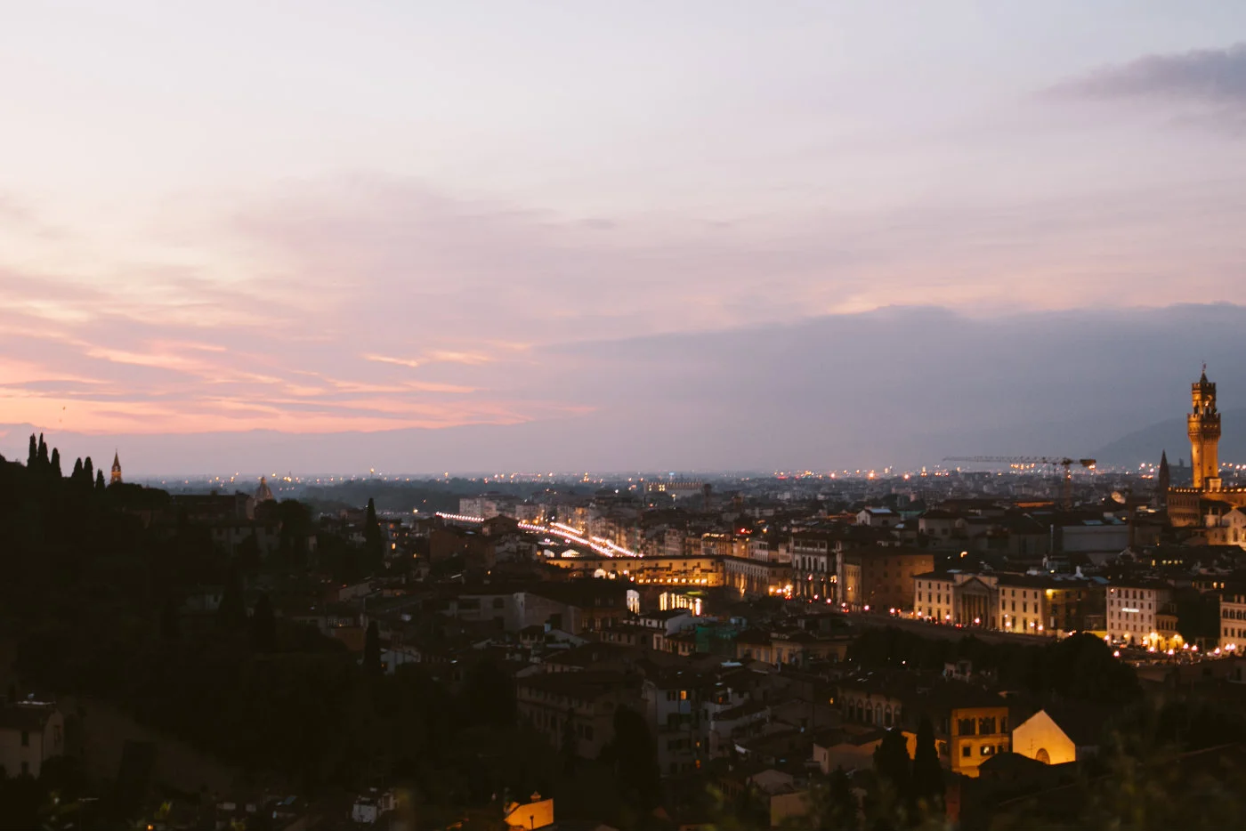 Florence from above at Dusk