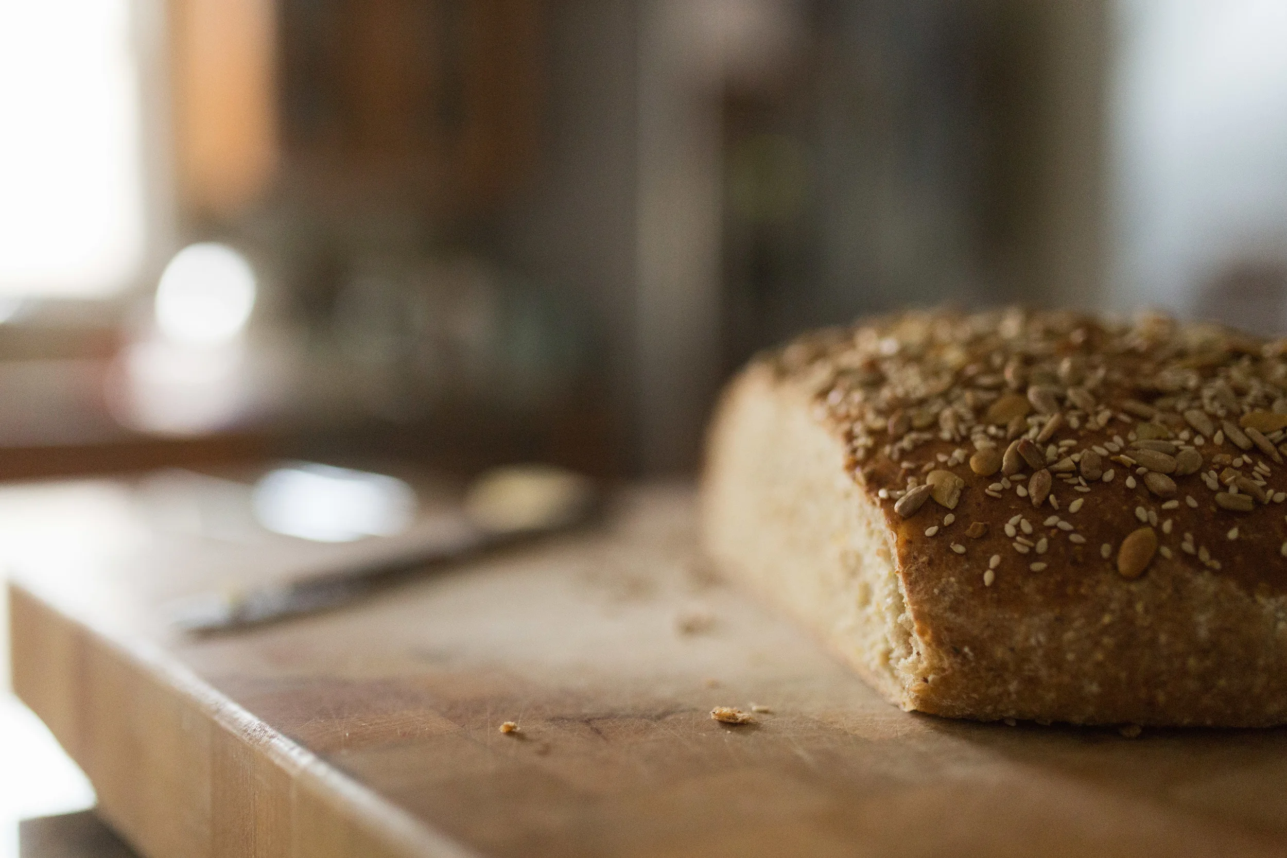 Homemade Dakota bread that we polished off in no time!