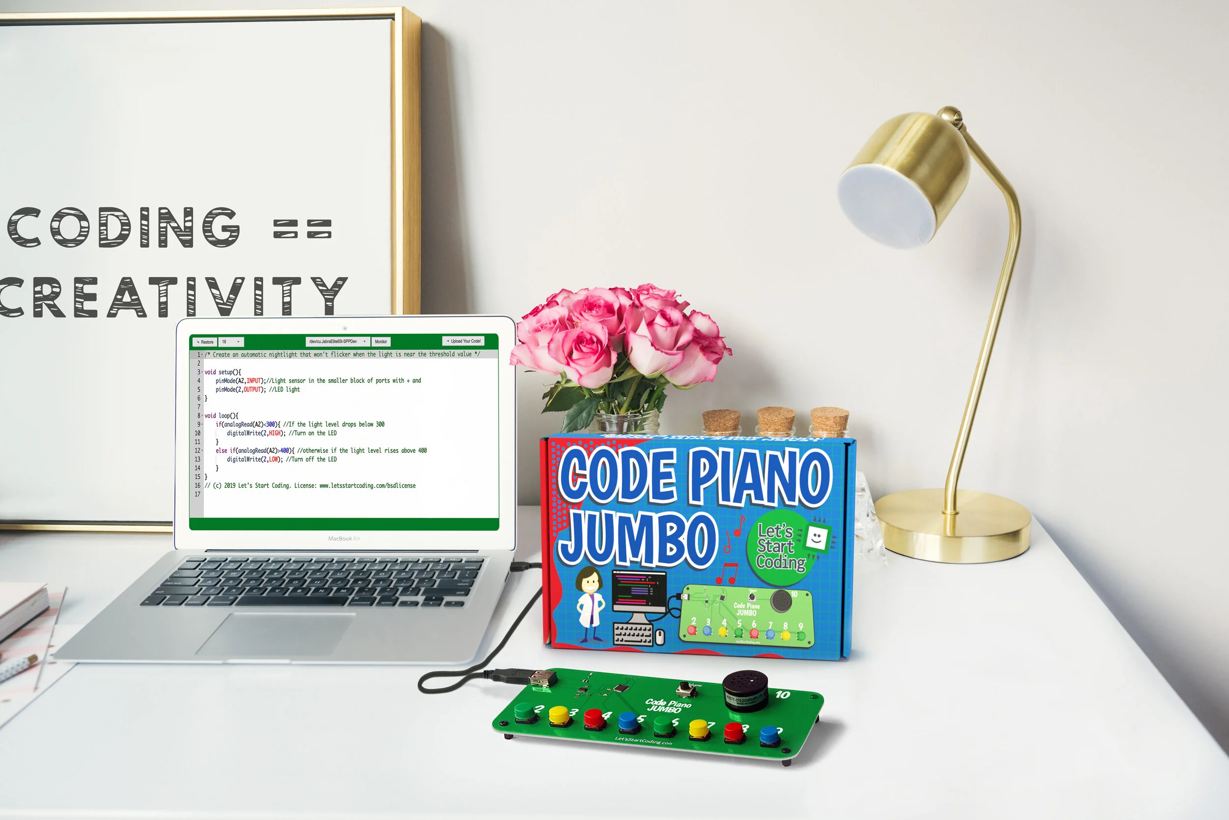 Code Piano at Desk with Roses.jpeg