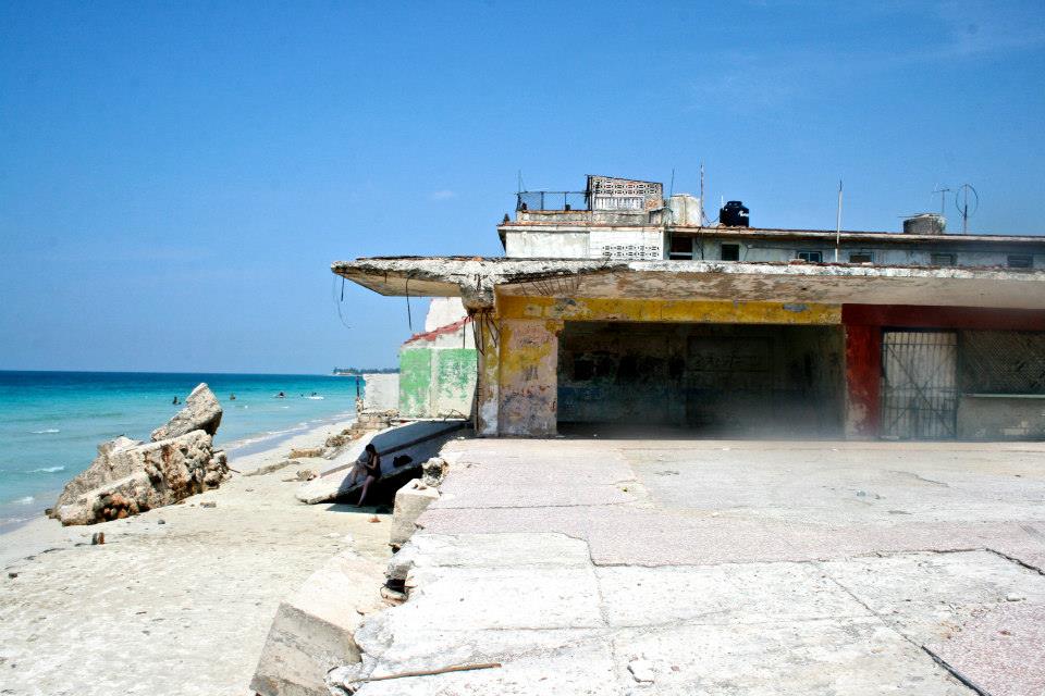 There were several remains of resorts on the beach, including this one which was from before the revolution.