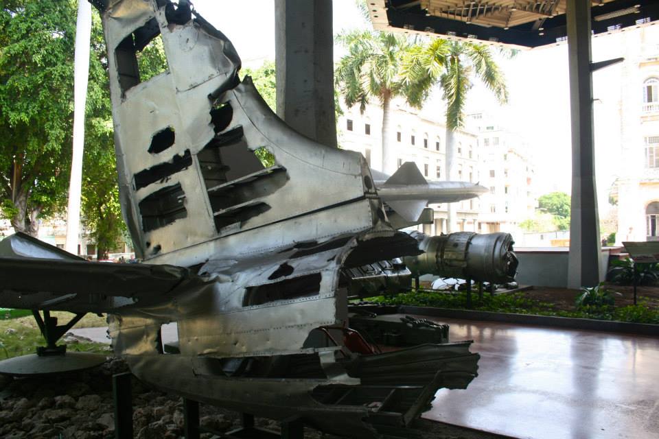 The tail of an American bomber that was shot down over Cuba. Somehow this event was missed in everyone's 8th grade history books!