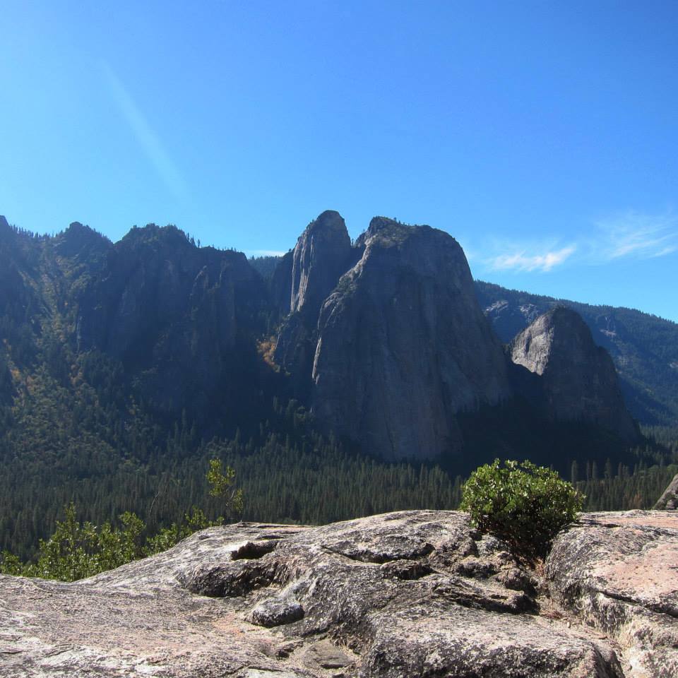 Looking across the valley toward Middle Cathedral from the top of Nutcracker.