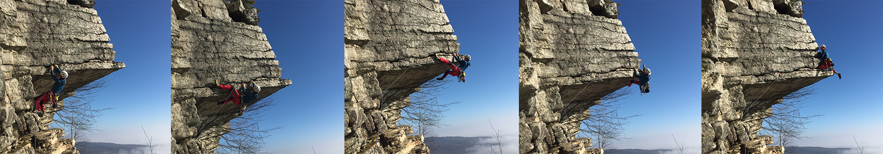 The Dangler! The best 15' of 5.10 climbing in the Gunks, and I was stoked to sandbag Chaoqing into leading it.