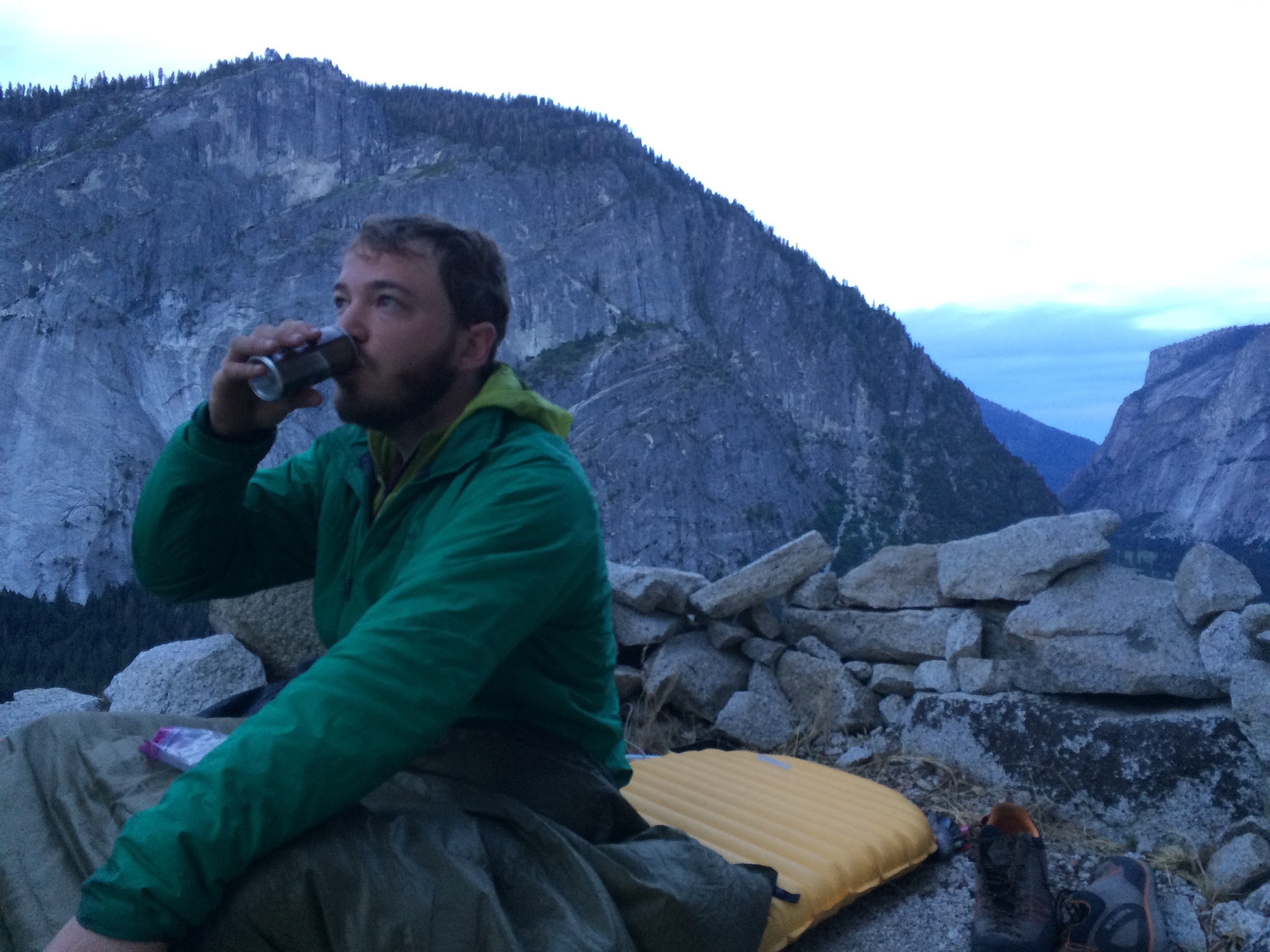 Waking up on day 2. One line to jug and 6 more pitches to the top!