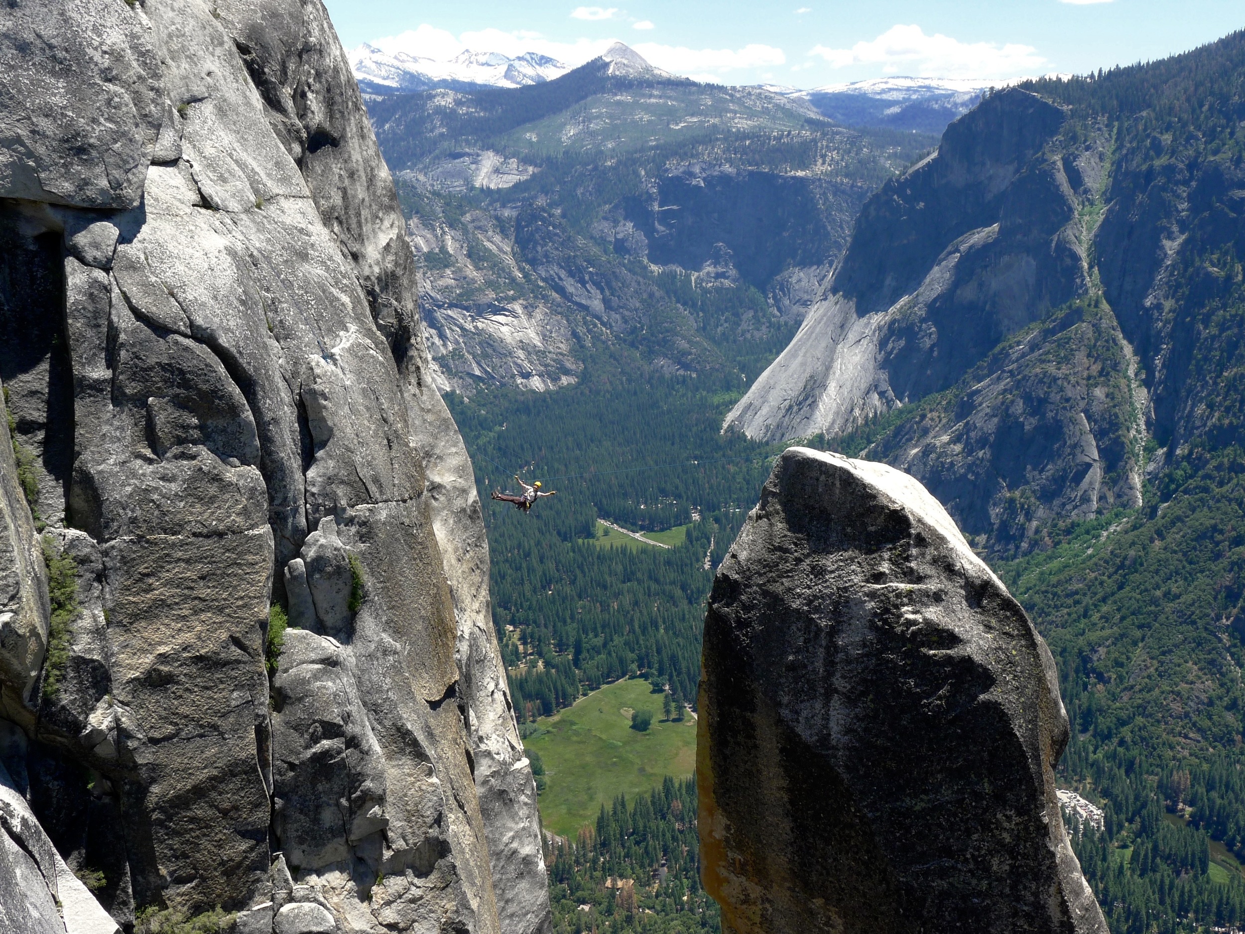 Tyrolean Traverse from the summit! 