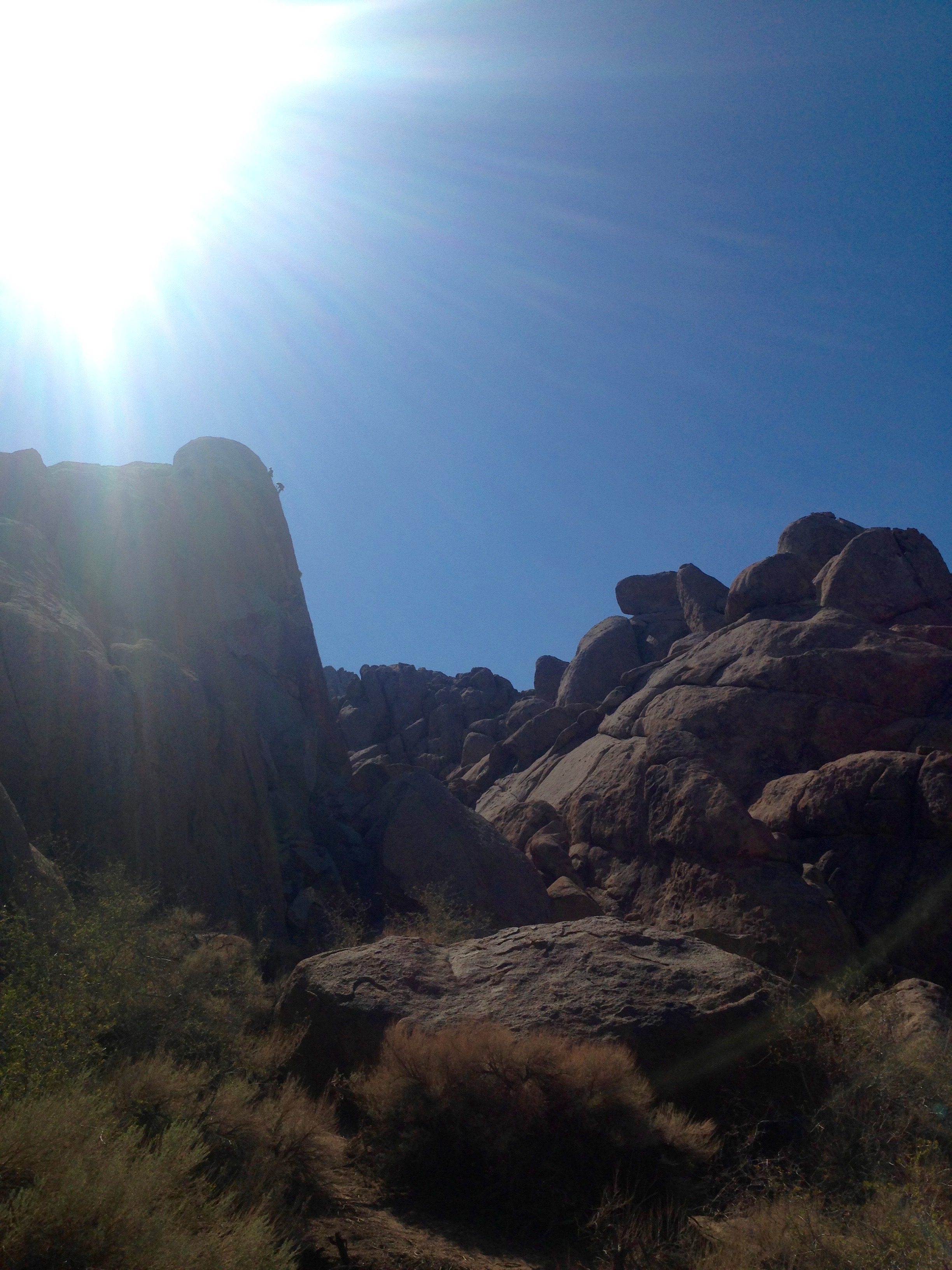 Climbing in Alabama Hills.