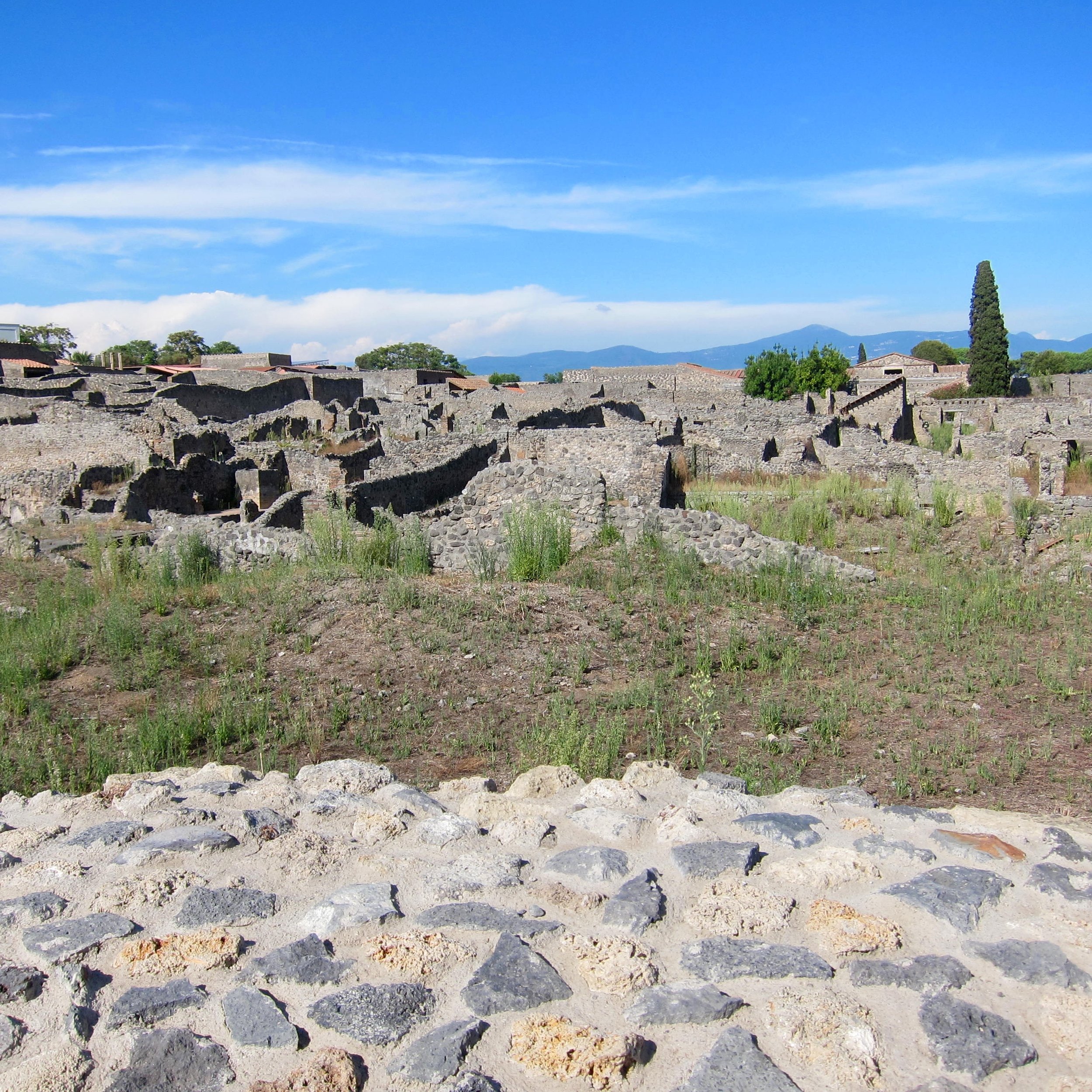 The city of Pompeii is giant, and sadly much of the excavation over the past 200 years was entirely for tourism. Because of lack of funding, most of the excavated buildings are not maintained, so they are falling to ruin.