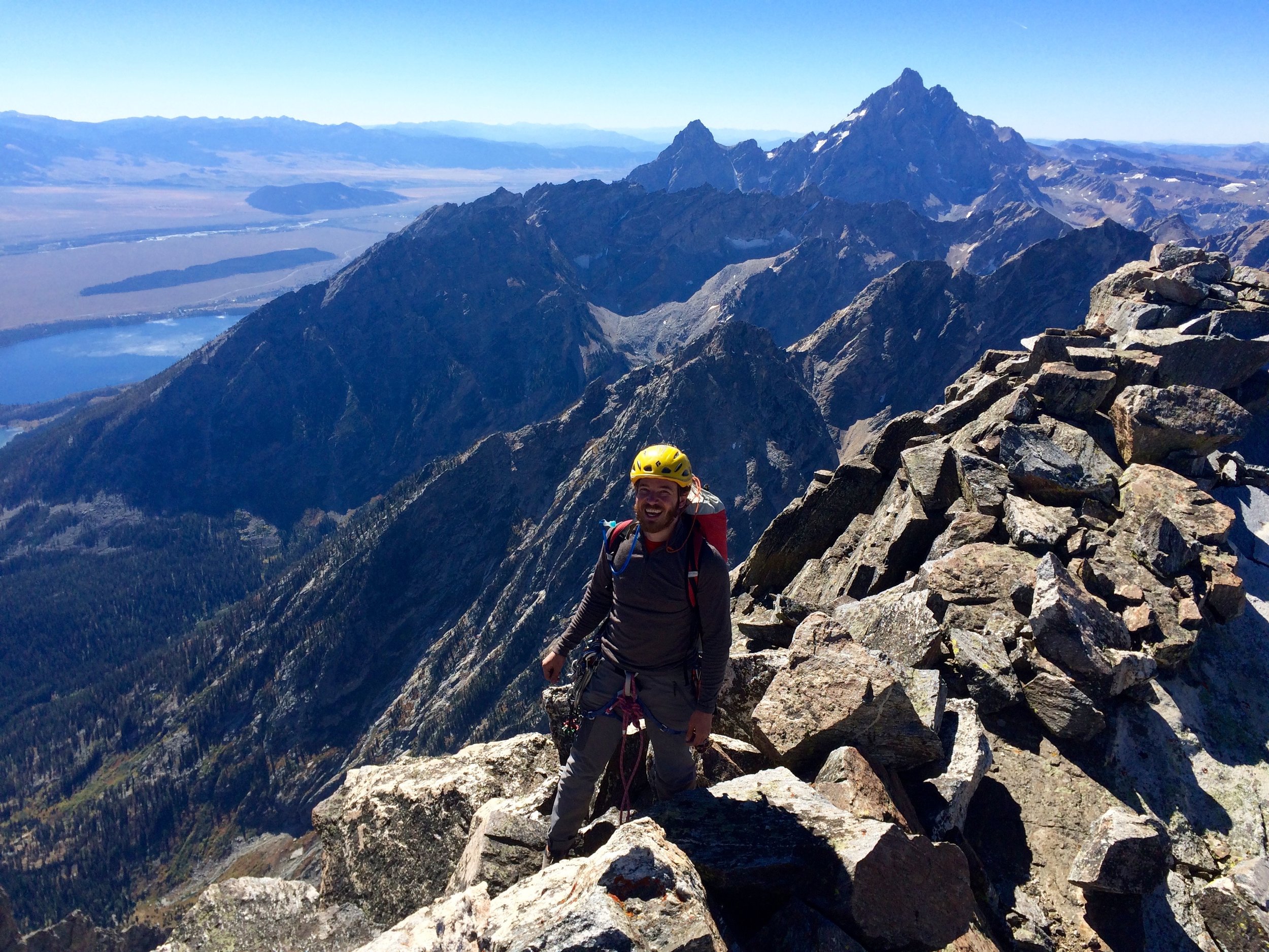 The final summit ridge! Teewinot is nearly at the horizon, since the mountains are very close in height.