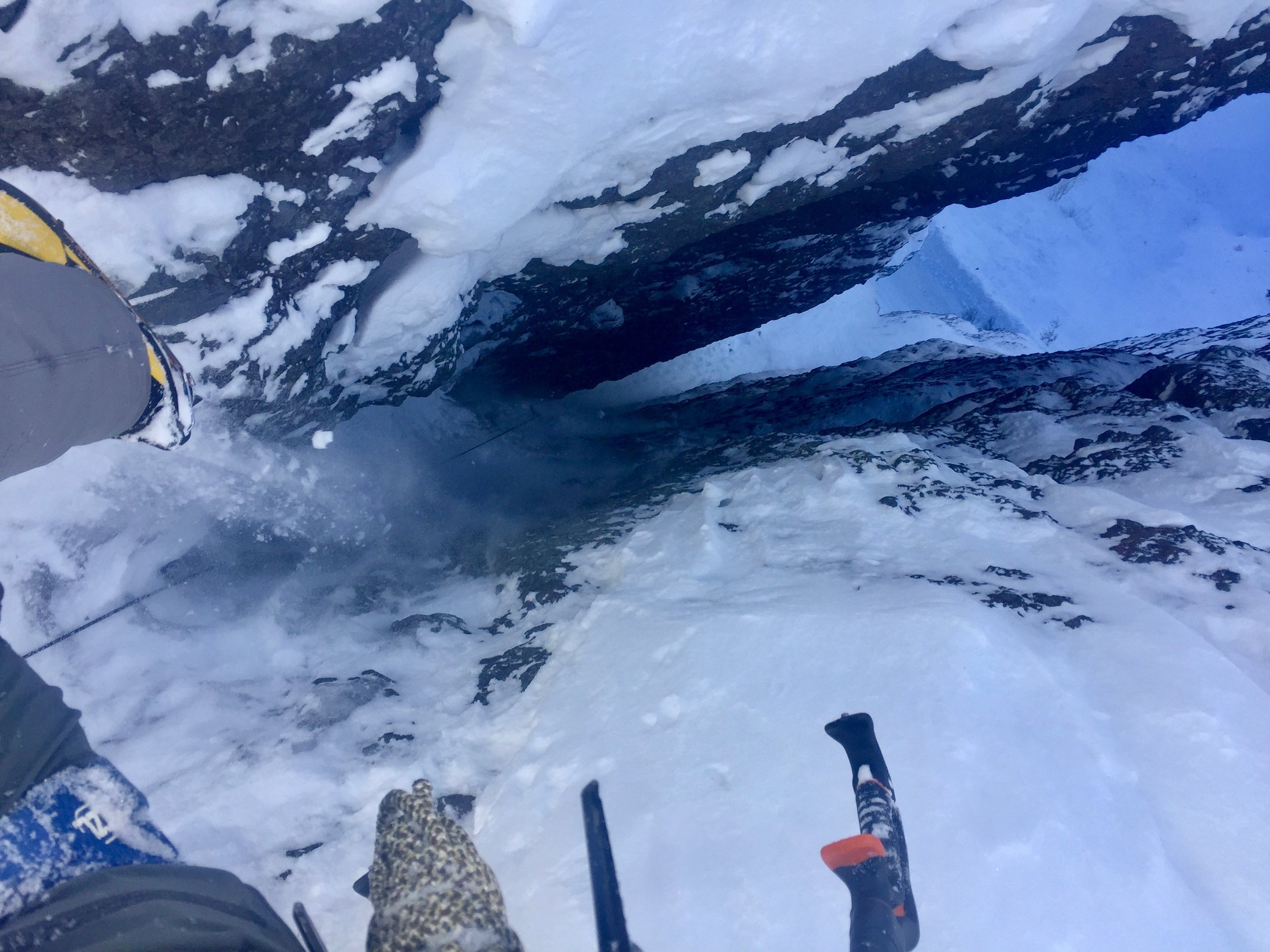 Looking down the chimney on the way back to the ground.