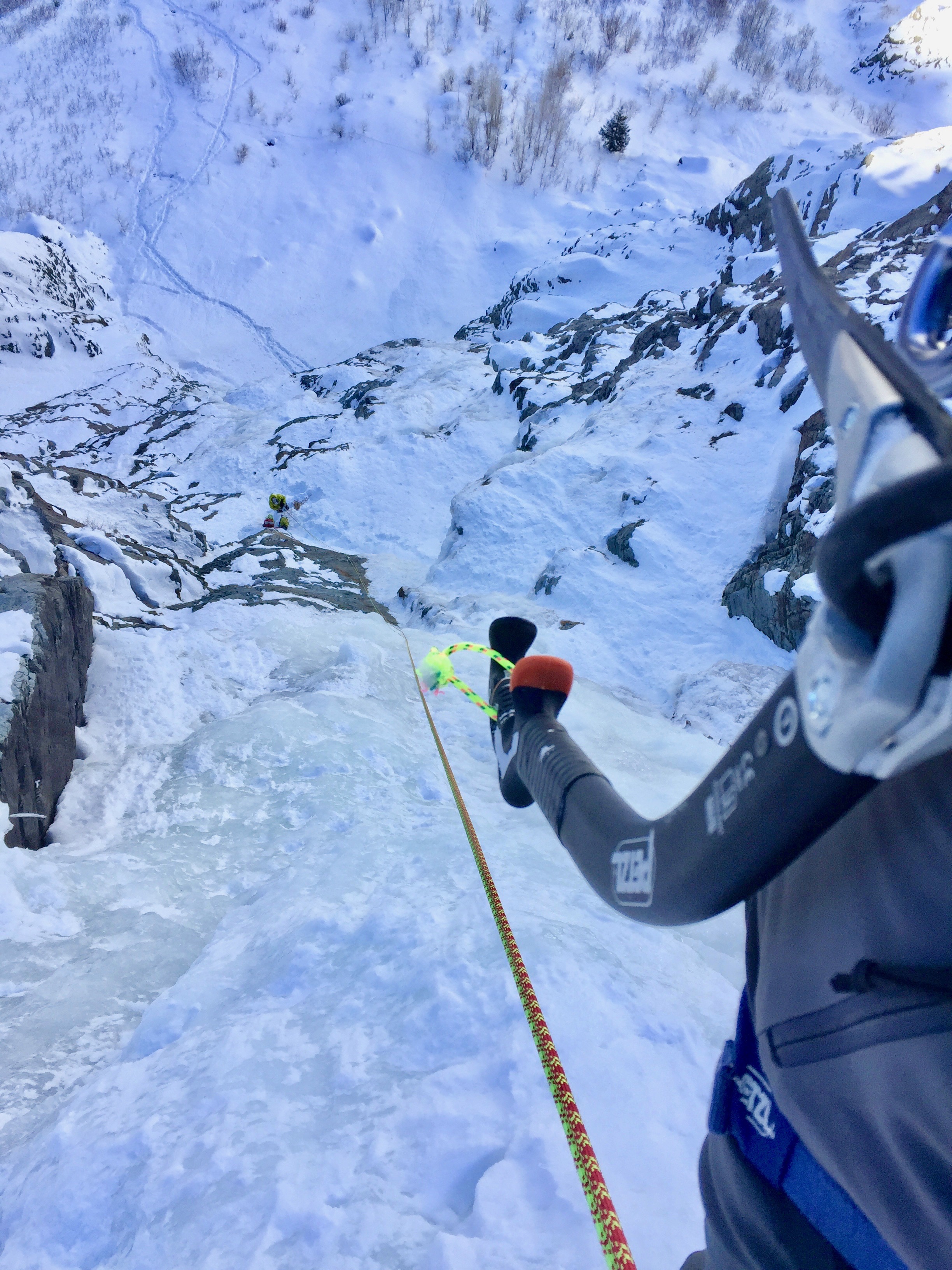 Looking down the vertical section.