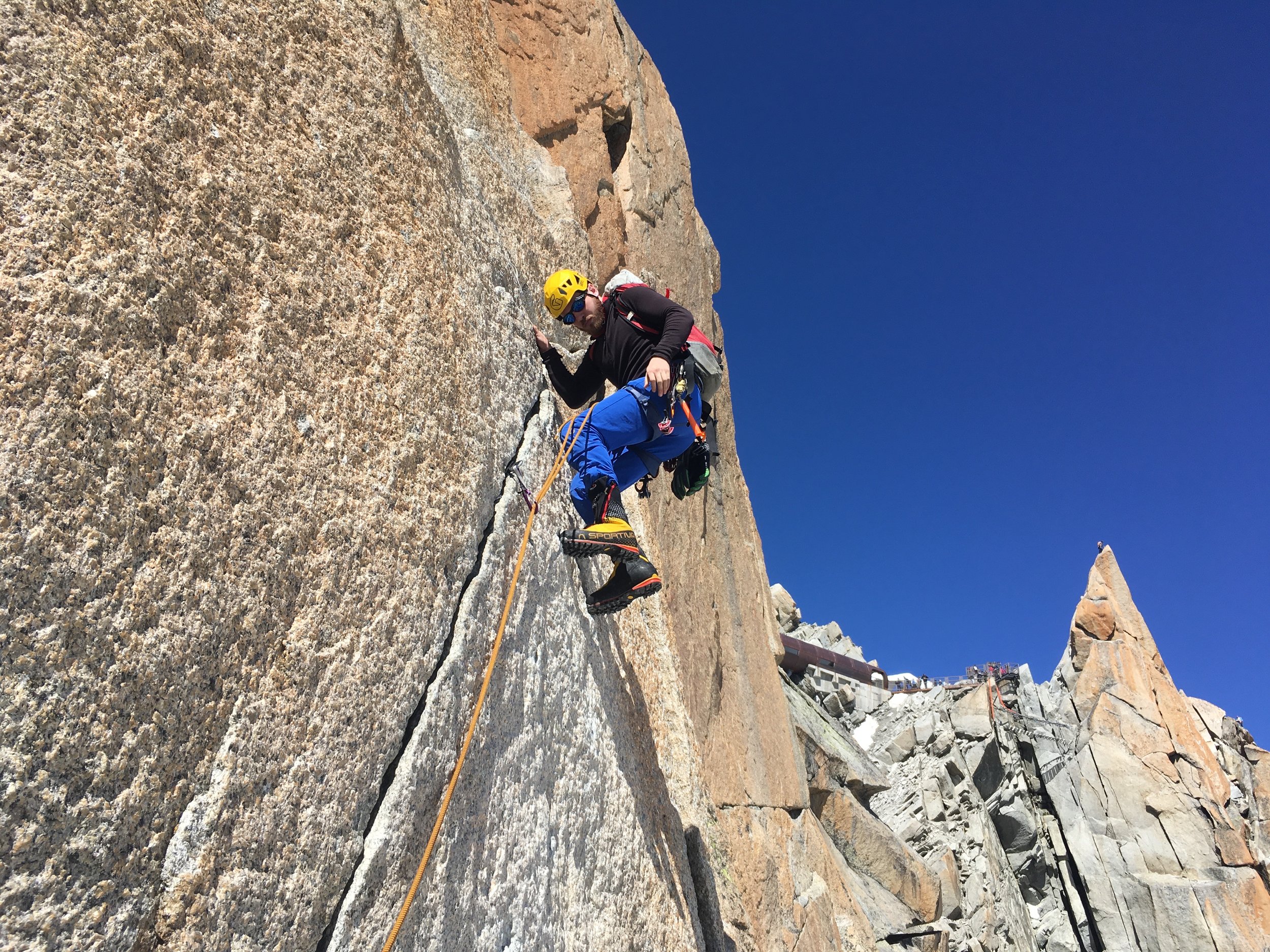 The crux had drilled holes for your feet. Cheating!