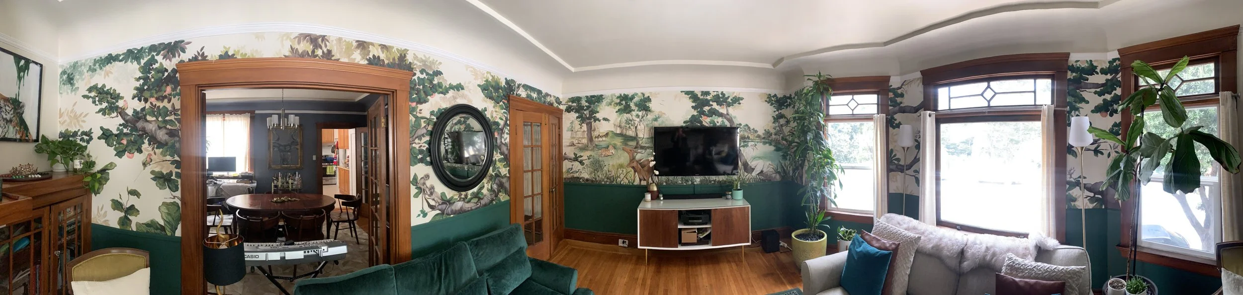   Amongst the Trees Mural: 2024   Acrylic on Plaster 