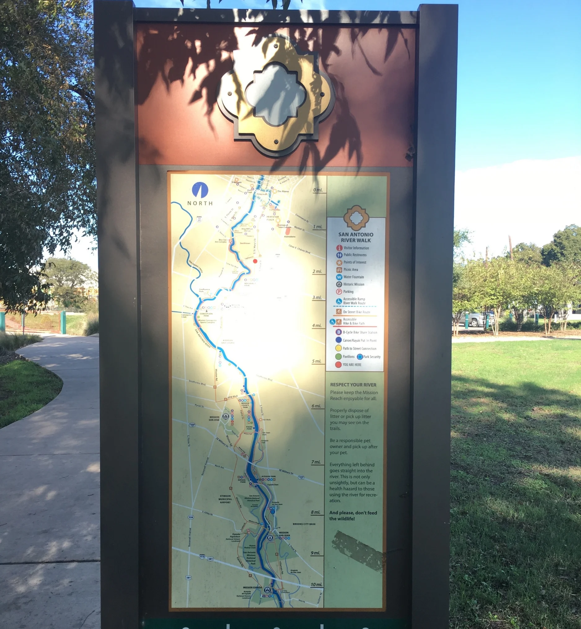 A typical map placard