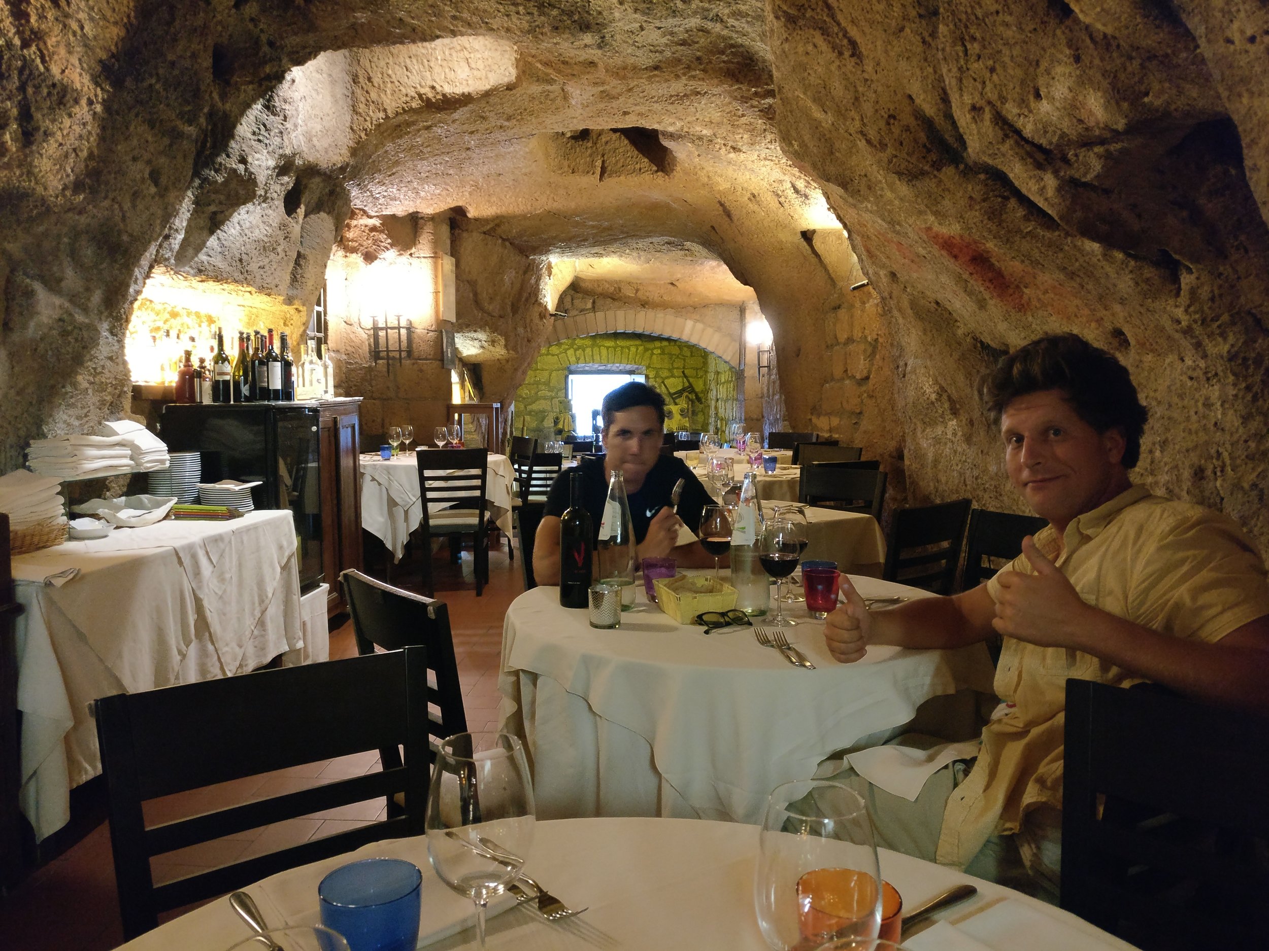  Having dinner under ground in Orvieto 