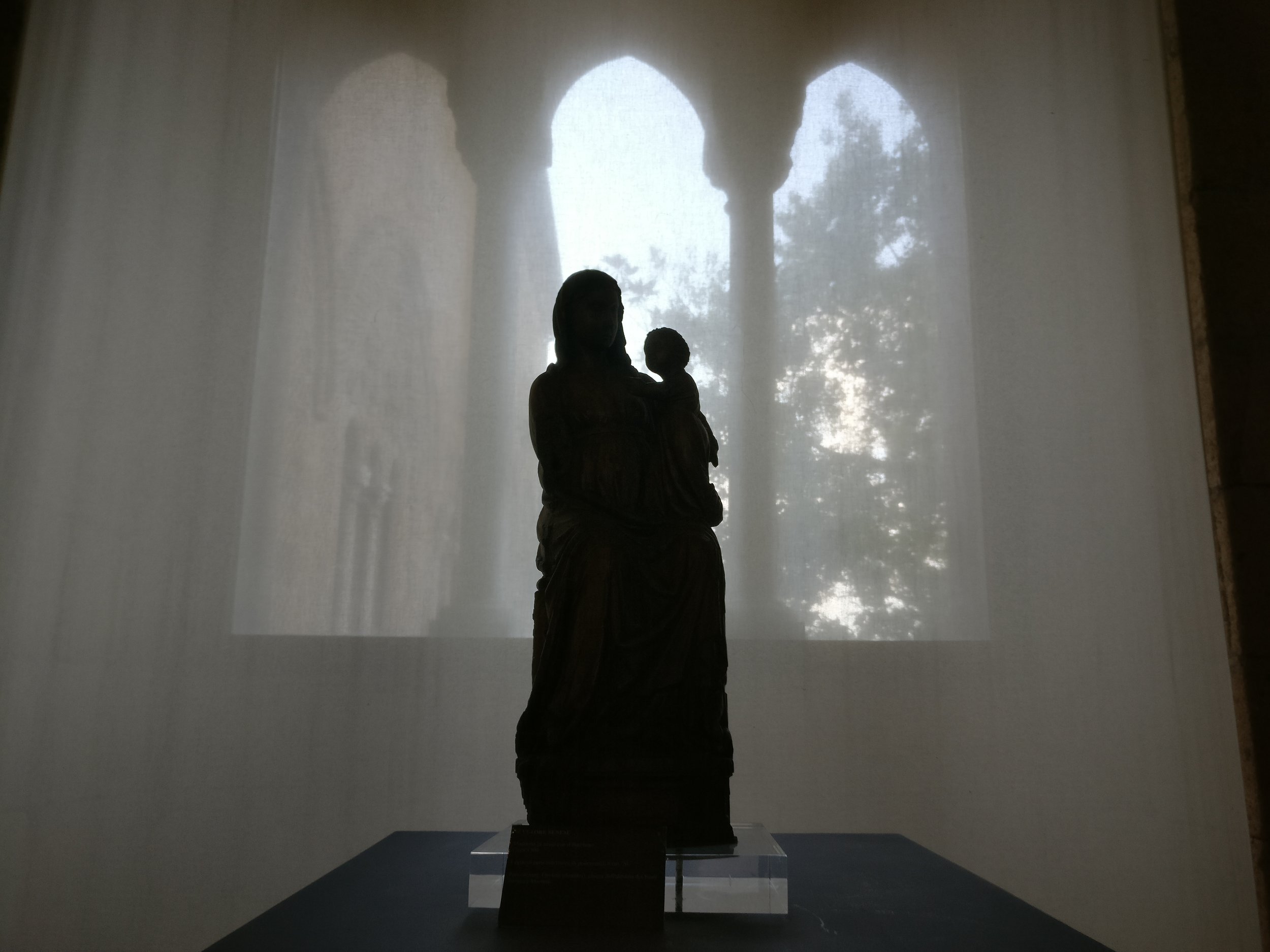  A veiled statue of the virgin Mary 