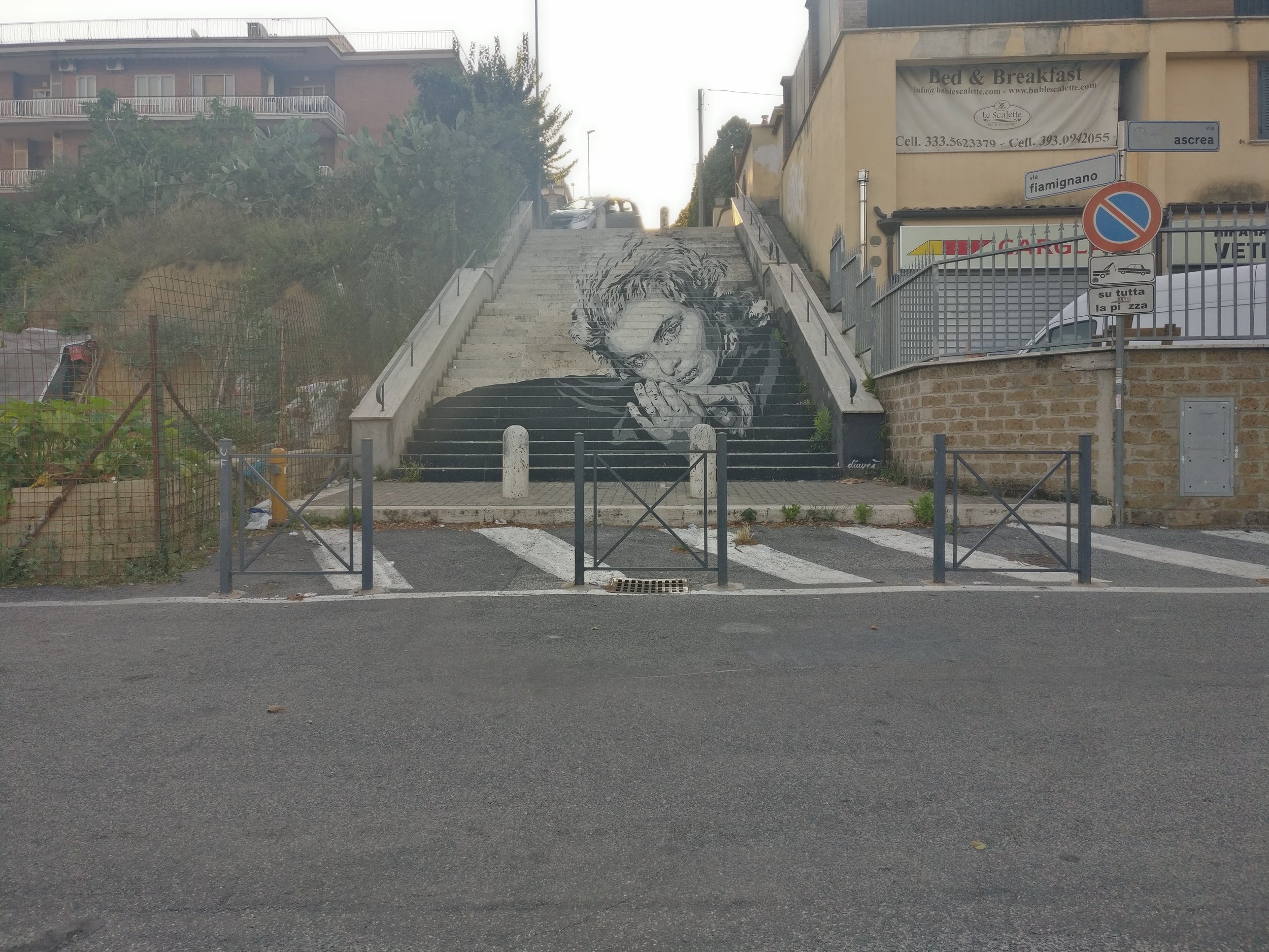  Mural on stairs approaching Rome 