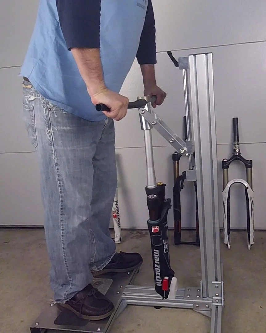 Testing on a fork hand dyno