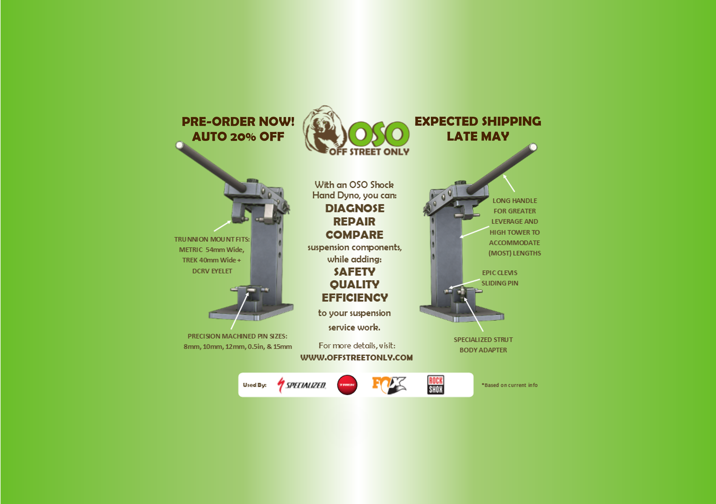 OSO Shock Hand Dyno - 20% OFF PRE-ORDER Sale